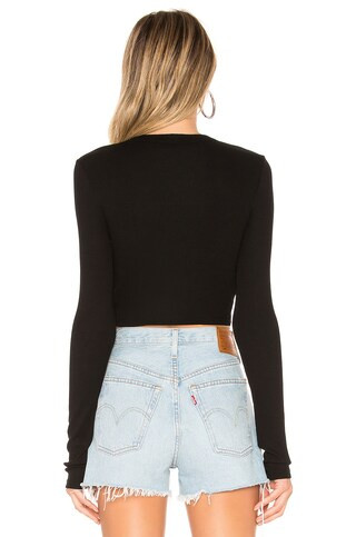 COTTON CITIZEN Verona Crop Shirt in Jet Black from Revolve.com | Revolve Clothing (Global)