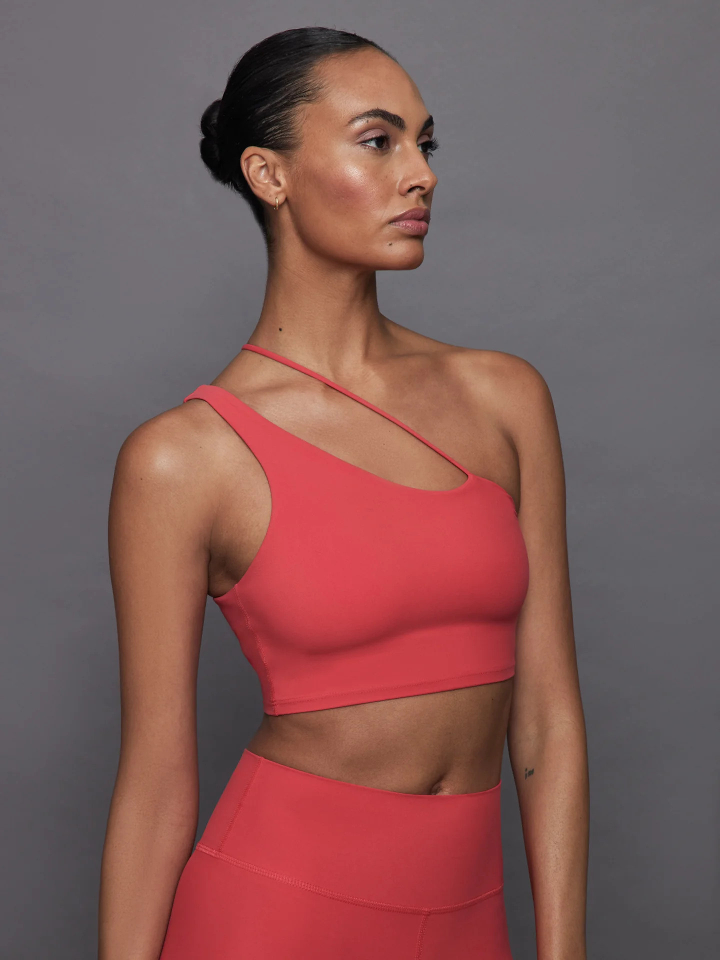 One Shoulder Convertible Bra Top in Melt - Tomato | Carbon38