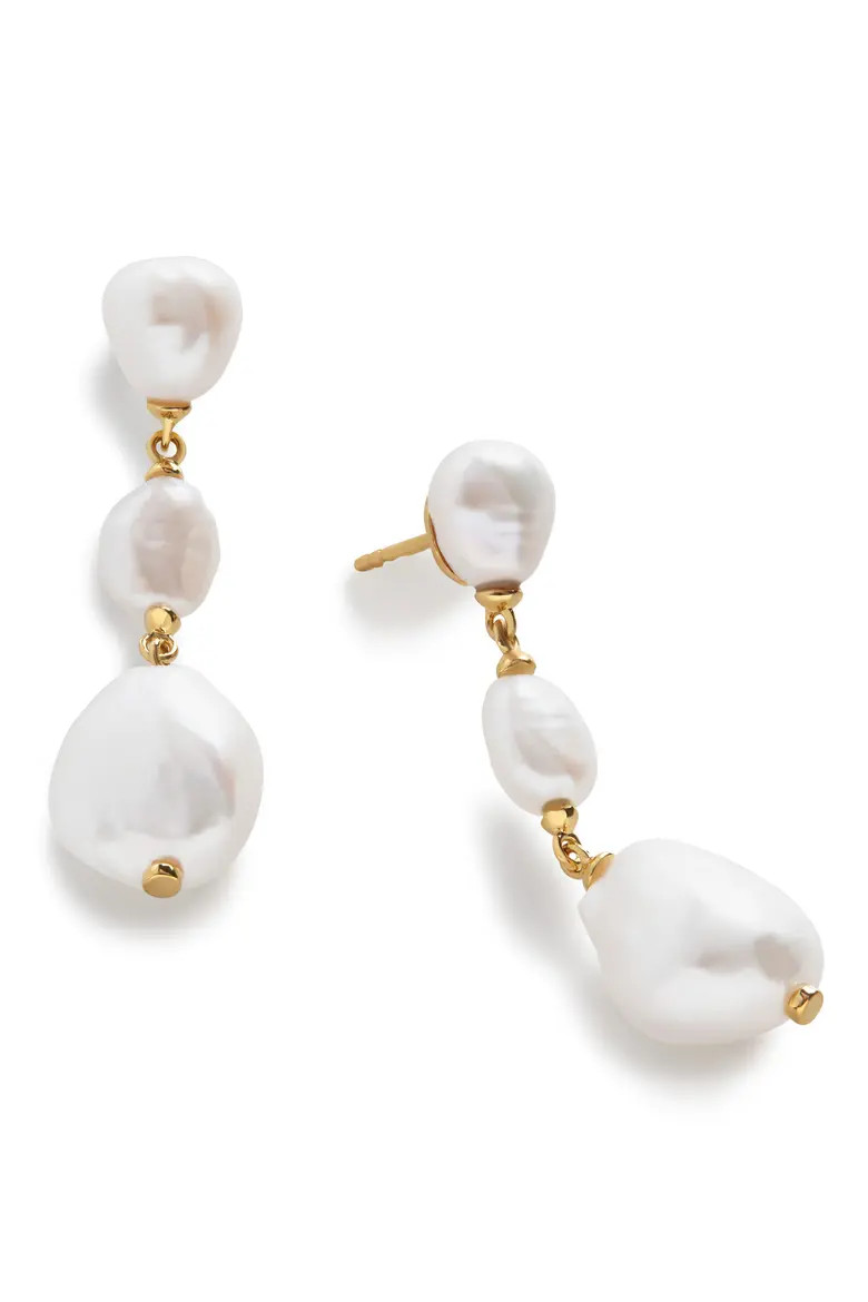 Nura Reef Triple Freshwater Pearl Drop Earrings  (Women) | Nordstrom | Nordstrom