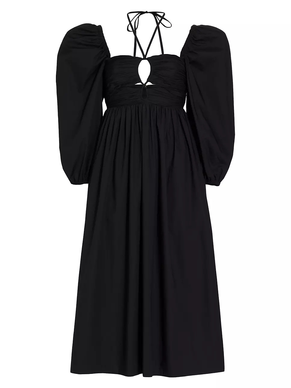 Ulla Johnson Alessa Ruched Puff-Sleeve Midi-Dress | Saks Fifth Avenue