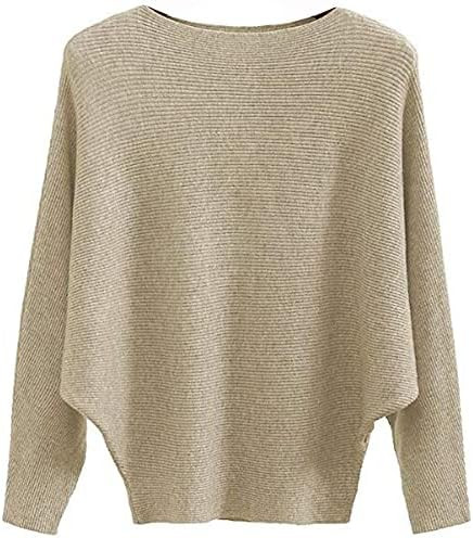 Womens Lightweight Oversized Boat Neck Sweaters Tops Dolman Batwing Sleeve Ribbed Knitted Pullove... | Amazon (US)