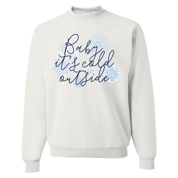 Monogrammed 'Baby, It's Cold Outside' Crewneck Sweatshirt | United Monograms