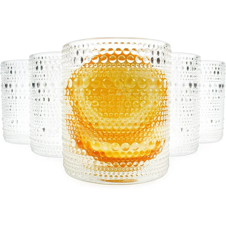 Darware Hobnail Drinking Glasses (12oz, 6pk, Clear); Old-Fashioned Beverage Glasses for Tabletop,... | Walmart (US)