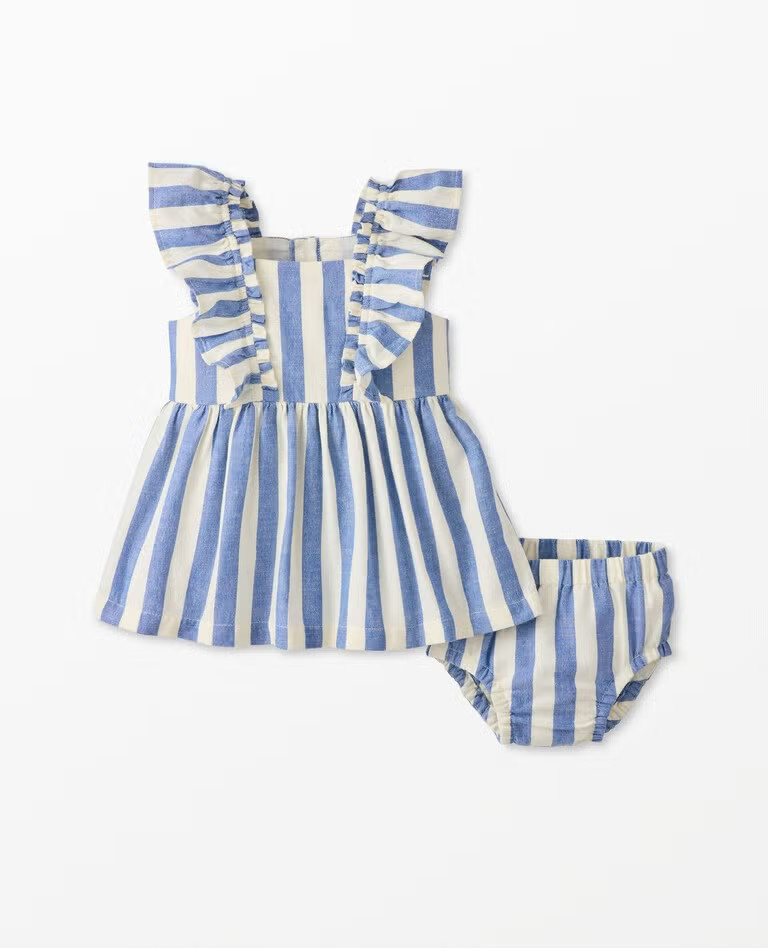 Baby Flutter Sleeve Linen Dress & Bloomers Set | Hanna Andersson