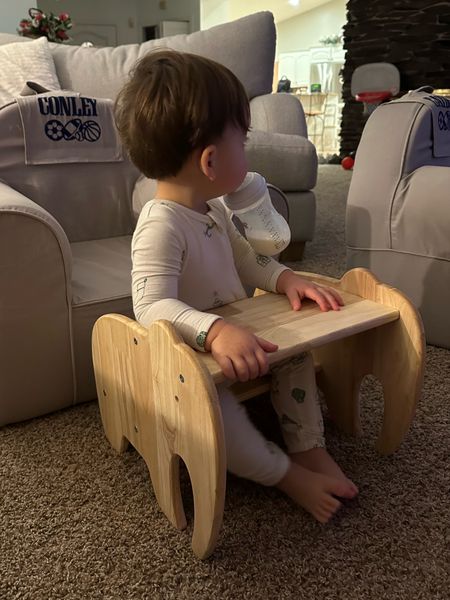 This is a stool for big brother but little brother likes to use it as a little table lol 

#LTKbaby #LTKkids #LTKfamily