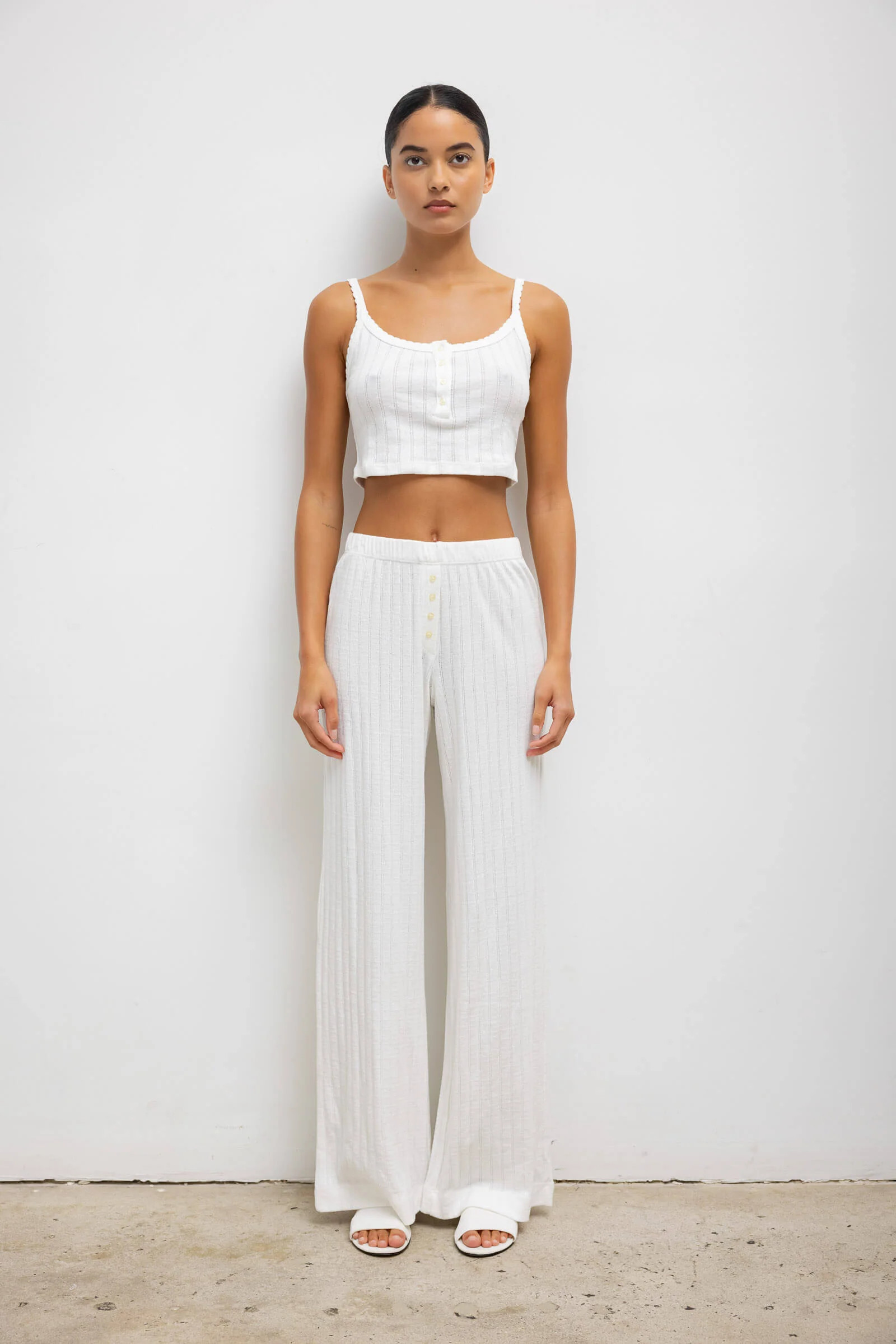 Pointelle Boxer Pant White / S | LESET