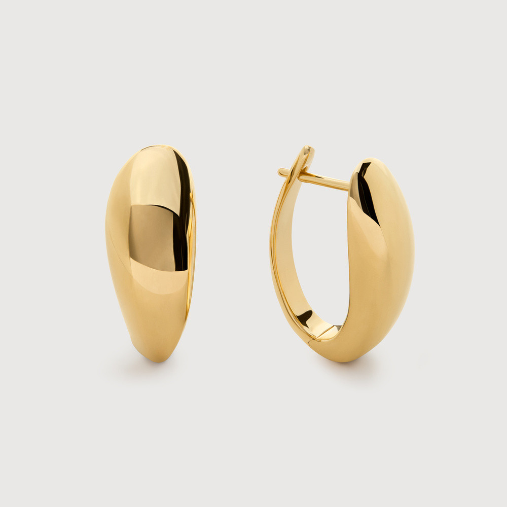 Gold Nura Reef Large Hoop Earrings | Monica Vinader (US)
