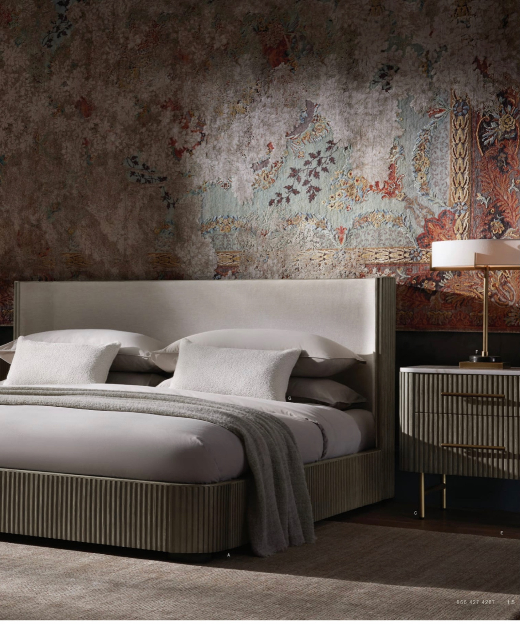 Plan to refresh your bedroom hot fall or the coming holiday season? Wr love the warm and layered look of this modern dining room featuring a chic upholstery bed and reeded night stands. The clean-lined table lamp is I fuzzy and elegant. The handknotted silky rug anchors the room with a touch of softness. #Bedroom #Arhaus #falldecor 

#LTKHoliday #LTKhome #LTKGiftGuide