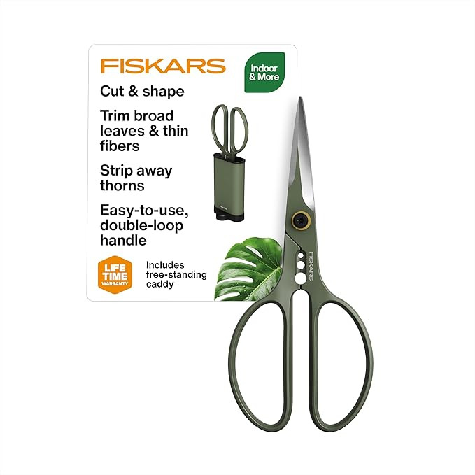 Fiskars Plant Shaping Shears & Holder, Precision Indoor Gardening Snips with Storage Caddy, Forge... | Amazon (US)