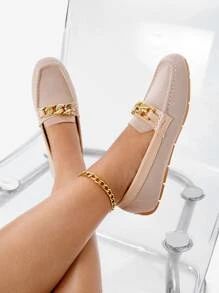 CUCCOO Trending Chain Decor Slip On Loafers
   SKU: sx2205279191960899      
          (180 Revie... | SHEIN