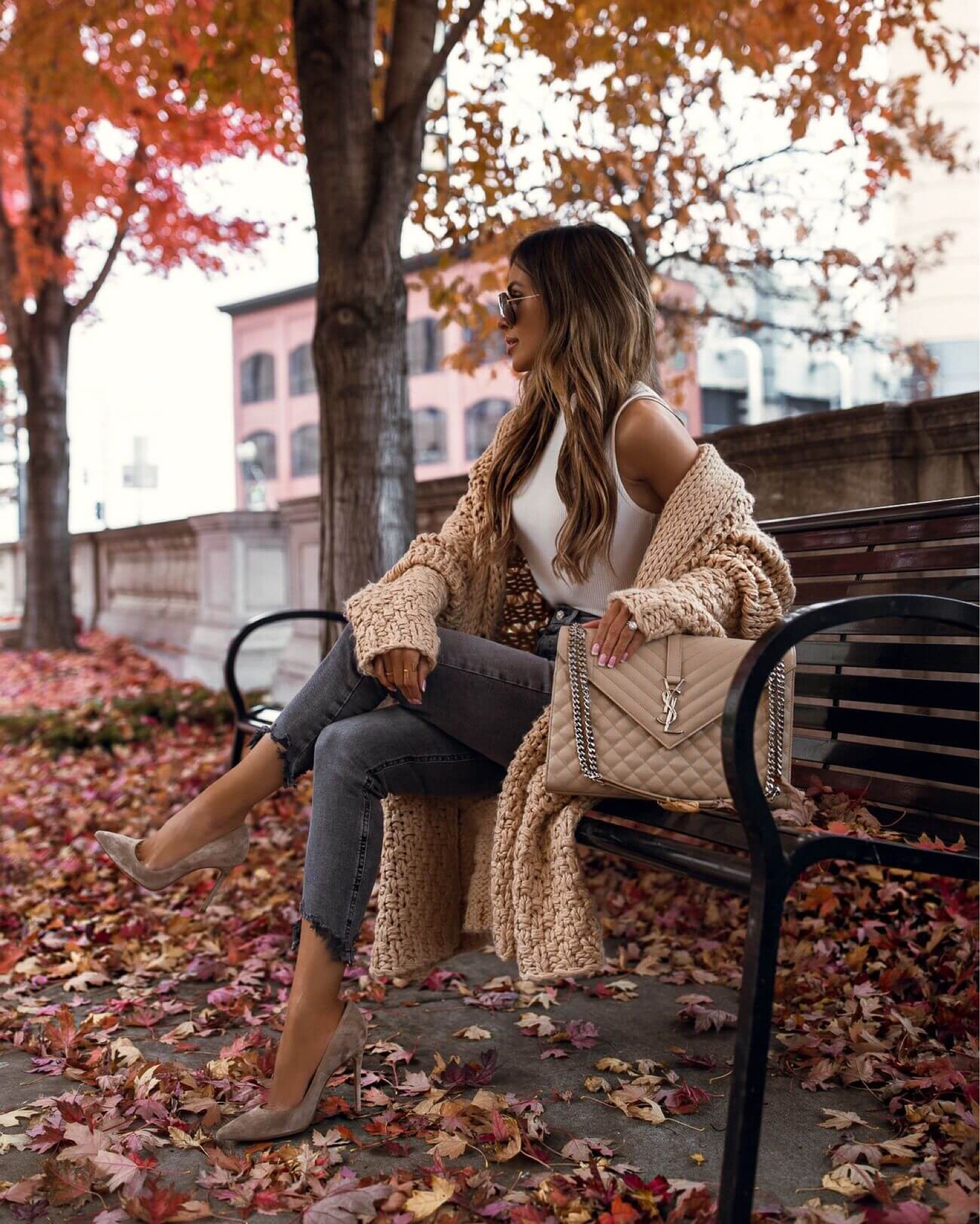 Fall outfit ideas
Similar GRLFRND cardigan
Similar gray jeans
Gianvito Rossi suede pumps 
Saint Laurent envelope bag



#LTKitbag #LTKSeasonal #LTKstyletip