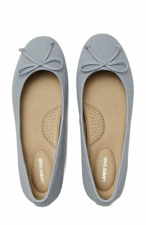 Lands' End Essential Denim Ballet Flats in Dark Wash at Nordstrom, Size 7 | Nordstrom