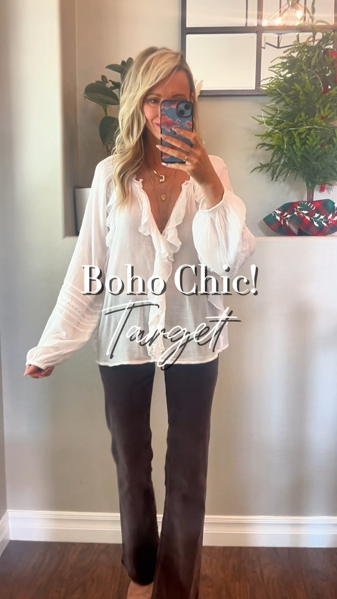 I love these corduroy pants! Just a warning they are not high rise but they are very comfortable! I sized up in the blouse! You can definitely wear a bra or a tank with this blouse. I am wearing sticky nipple covers! I have a code LTK 15 for them! They have lift ones too! 

Boho chic, everyday outfit, winter clothes , winter fashion, daily 5 fashion, ootd

#LTKootd #LTKFindsUnder50 #LTKmomlife