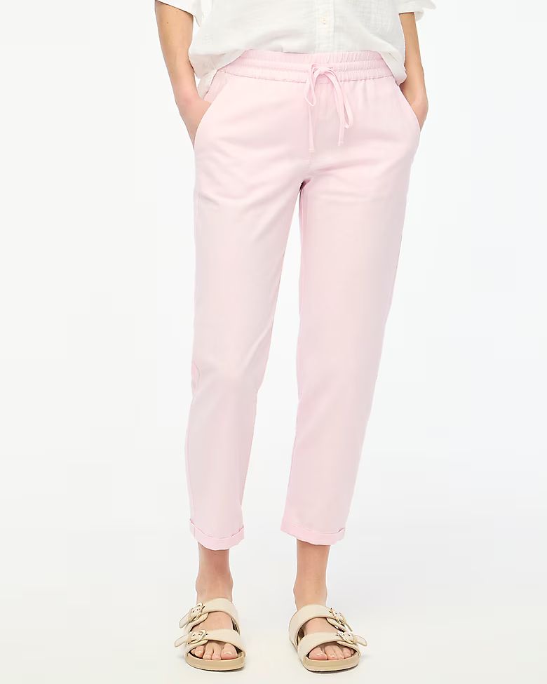 Linen-cotton blend drawstring pant | J.Crew Factory