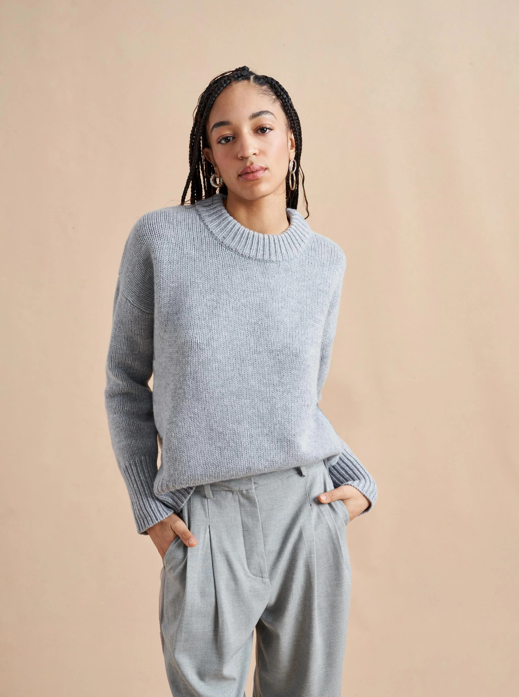 Solid Marin Sweater Grey  | La Ligne NYC | La Ligne