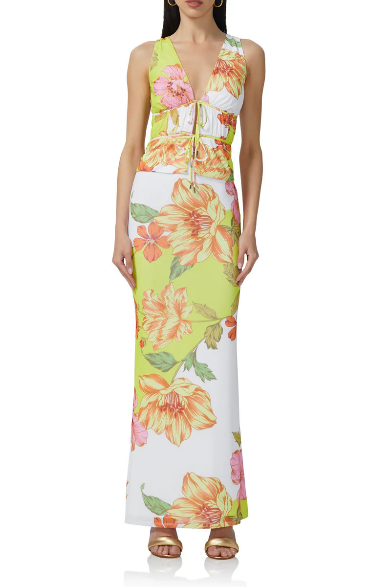 Mirna Top - Color Block Floral | ShopAFRM