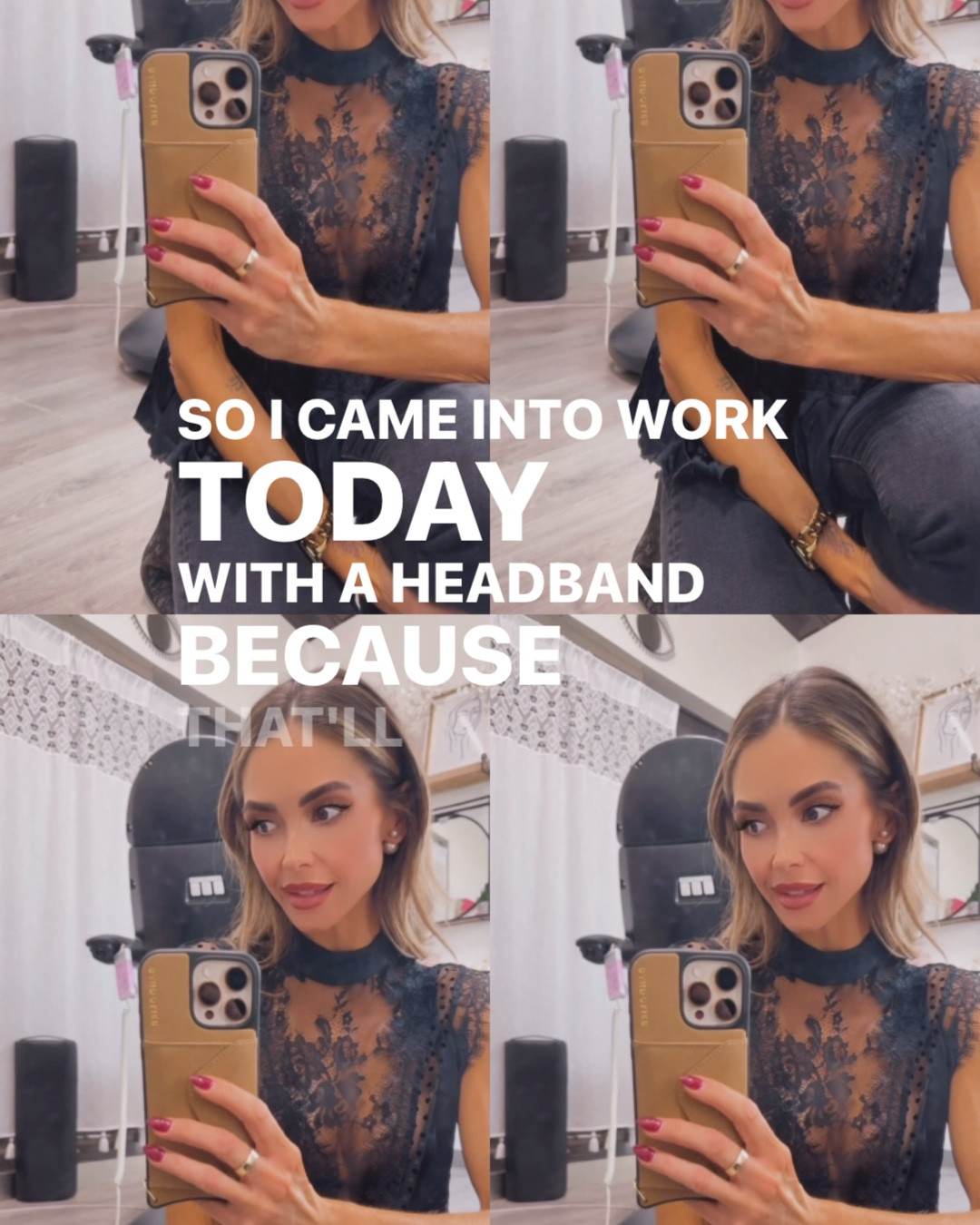 Black on black on black,… but make is cute!! 🖤🖤🖤 
Headband? Or no headband! I think either way works, but yesterday I was having a moment and took it off shortly after my first appointment 😂 My headband and my adorable lacey top are from Anthro, my jeans are from the loft and my lacey booties are (unfortunately) very old and I are no longer to be found, but I will add some very similar options 🖤

#LTKWorkwear #LTKSeasonal #LTKOver40