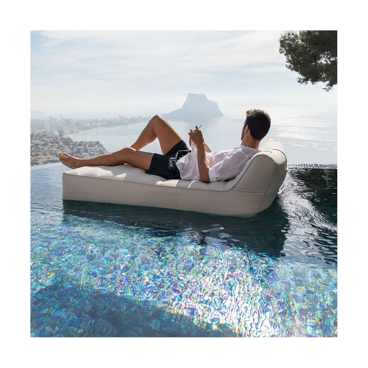 California Sun Allora Luxury Inflatable Fabric Sun Lounger Pool Float Chaise - Poolside Lounge Ch... | Target