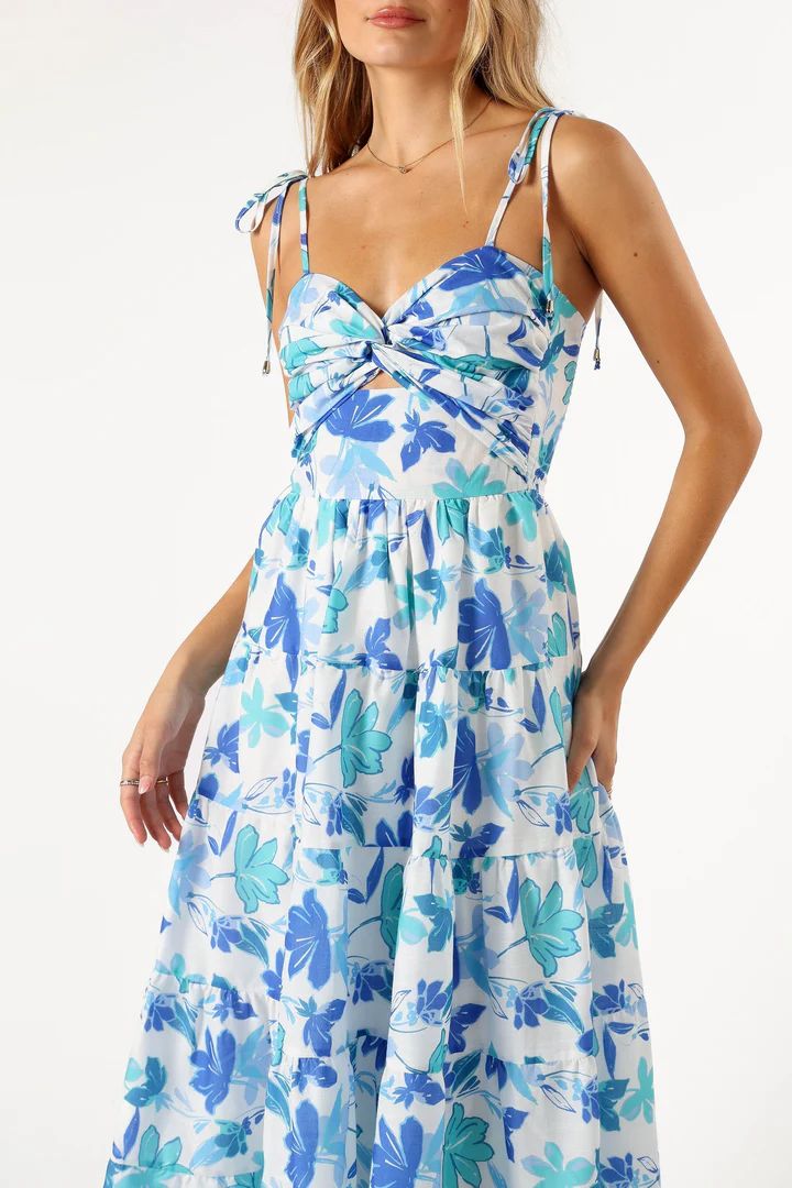 Lulu Cut Out Maxi Dress - Blue Floral | Petal & Pup (US)