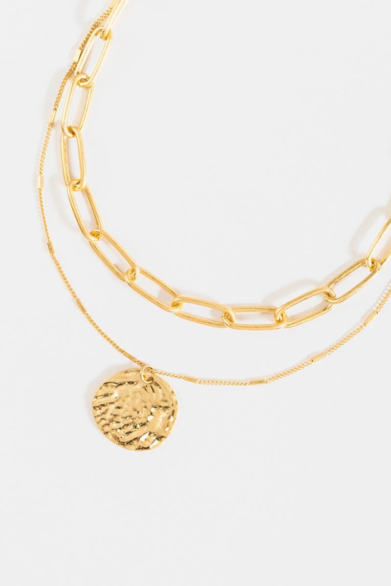 Addie Layered Hammered Coin Necklace | Francesca’s Collections