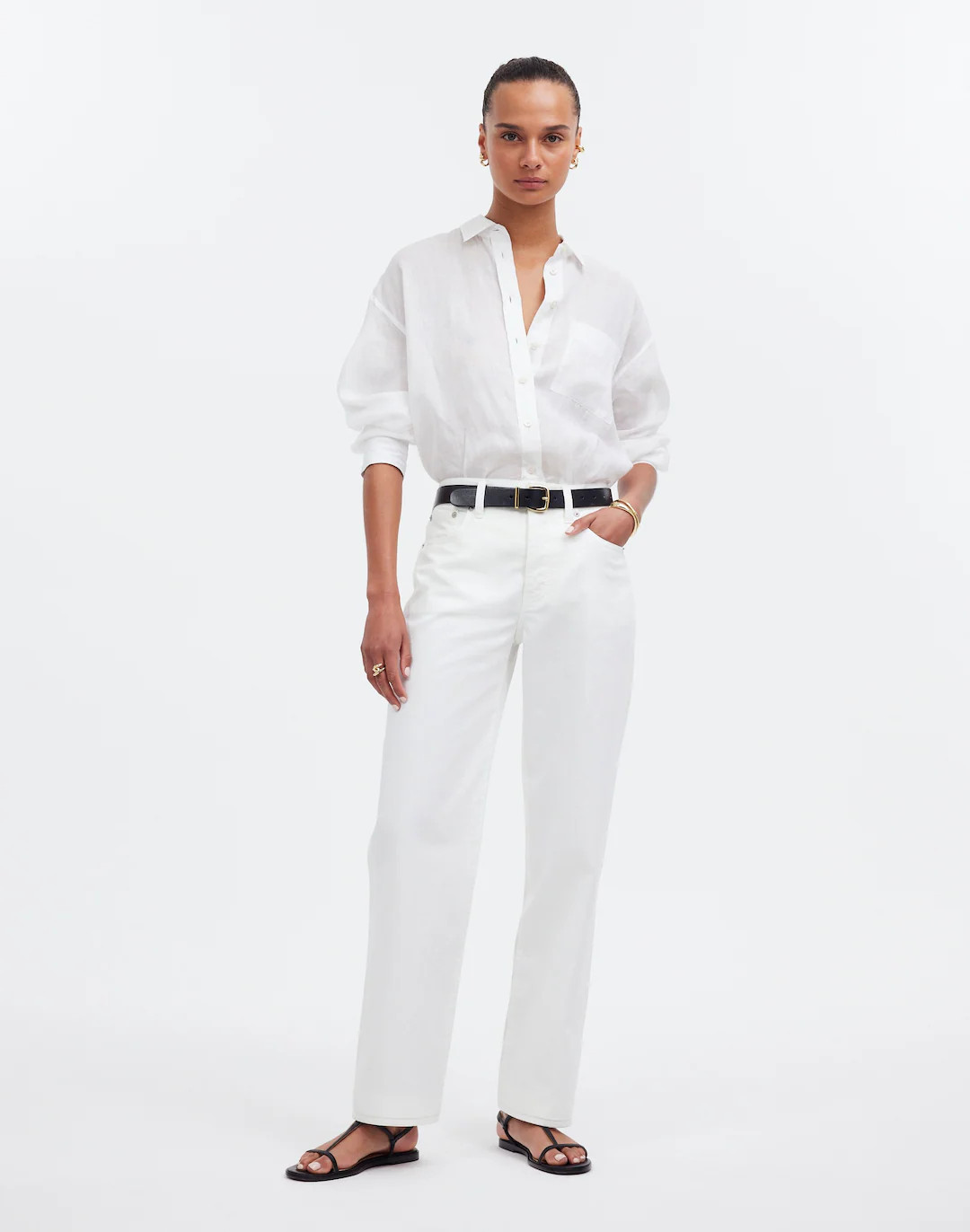 Low-Slung Straight Jeans in Tile White | Madewell