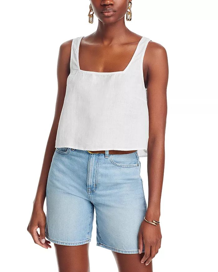 Square Neck Back Button Tank Top | Bloomingdale's (US)