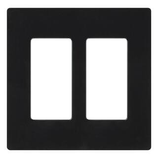 Claro 2 Gang Wall Plate for Decorator/Rocker Switches, Gloss, Black (CW-2-BL) (1-Pack) | The Home Depot
