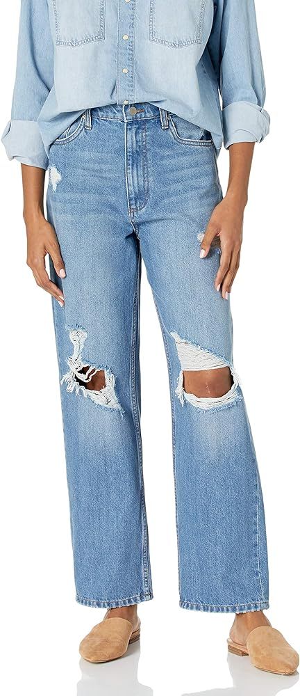 The Drop Women's Annalise Distressed Loose-Fit Straight Leg Jean | Amazon (US)
