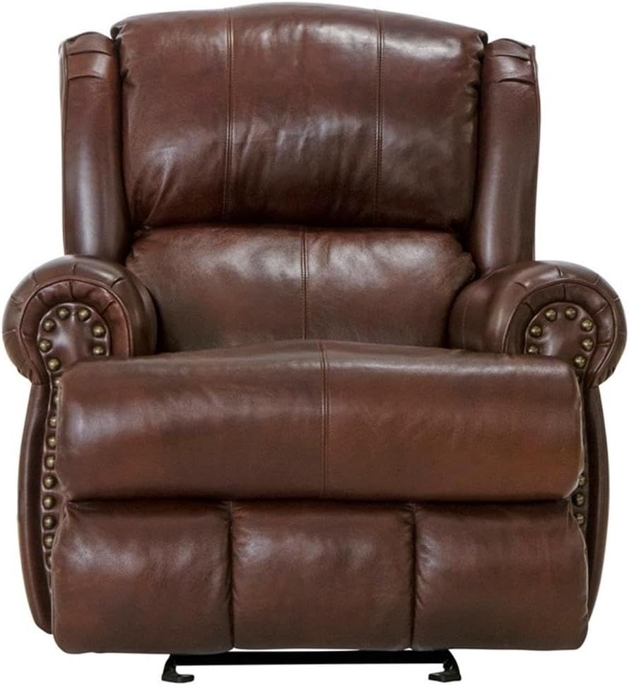 Catnapper Top Grain Leather Touch Power Deluxe Lay Flat Recliner in Walnut | Amazon (US)