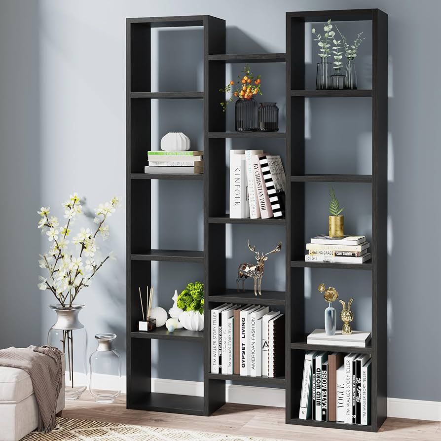 Tribesigns Modern Bookcase, 5-Shelf Storage Organizer Bookshelf with 14-Cube Display Book Shelf f... | Amazon (US)