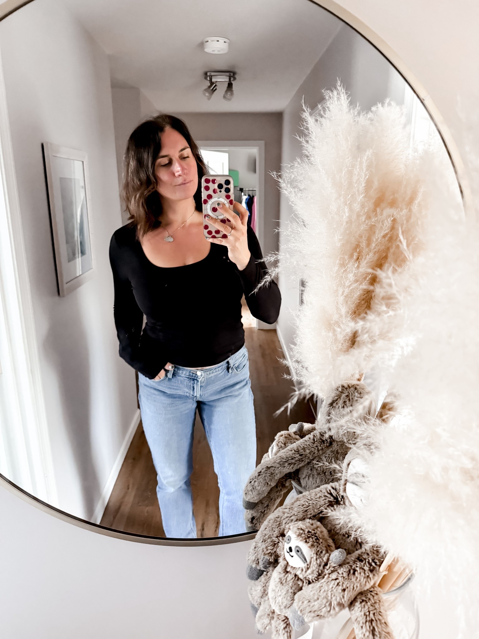 10$ basic black long sleeve that fits amazing. 

#LTKMidsize #LTKmomlife #LTKSaleAlert