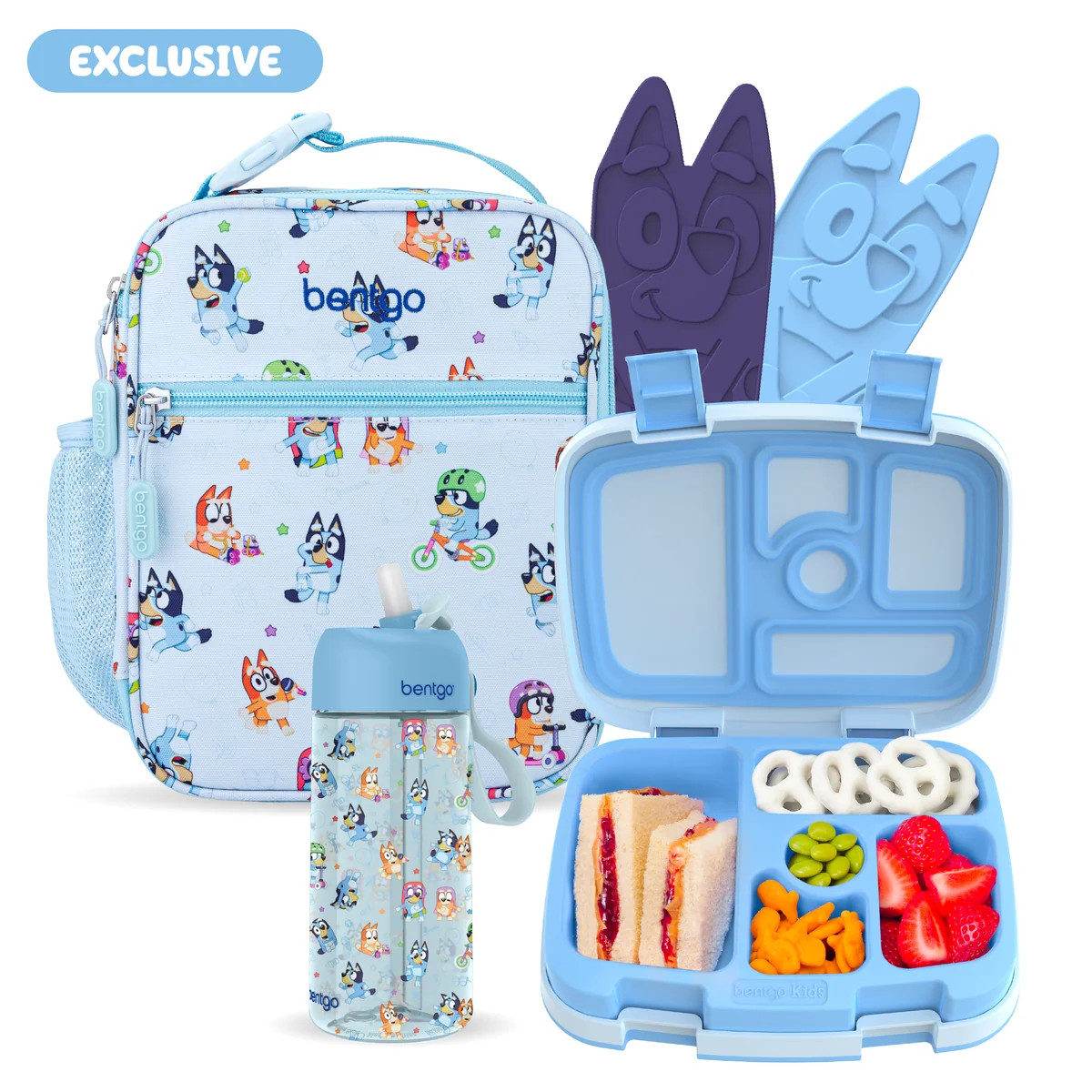 Bentgo + Bluey Kids Prints 5-Piece Lunch Box Set | Bentgo