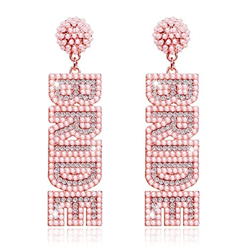 Bride Earrings - Bride To Be Gifts for Bachelorette Beaded Earrings For Bachelorette Outfit Bride... | Amazon (US)