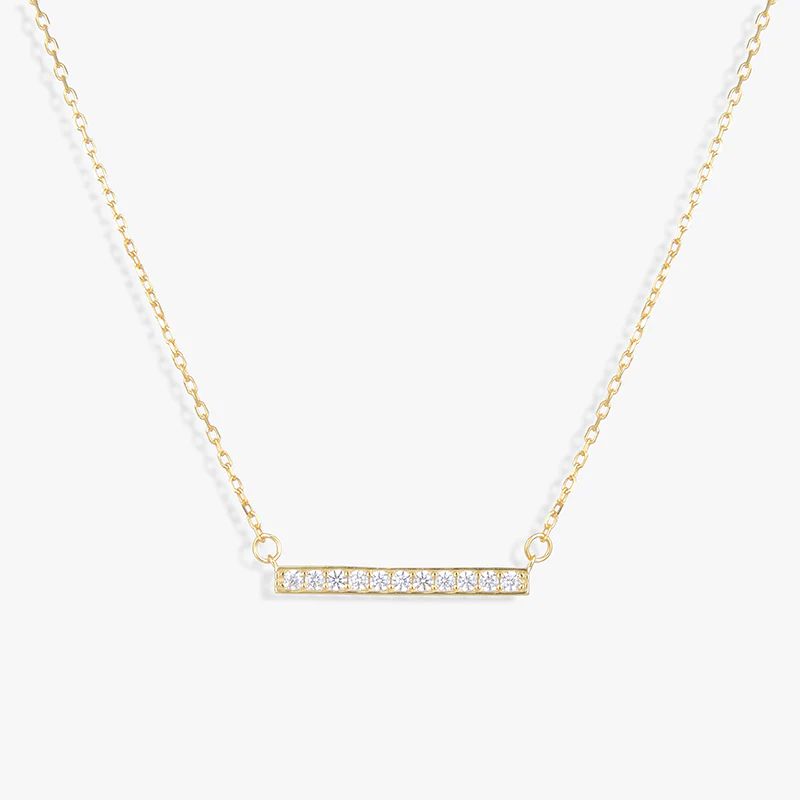 Avis Pavé Bar Pendant Necklace | Victoria Emerson