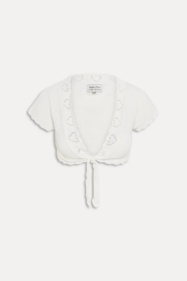 x Paige Lorenze Eternity Crochet Front Tie Blouse - White Chapel | Frankies Bikinis