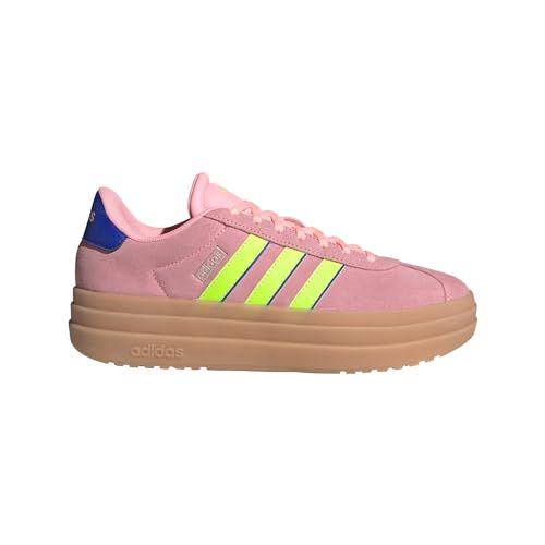 adidas Women's VL Court Bold Sneaker, Pink Spark/Lucid Lemon/Lucid Blue, 9.5 | Amazon (US)