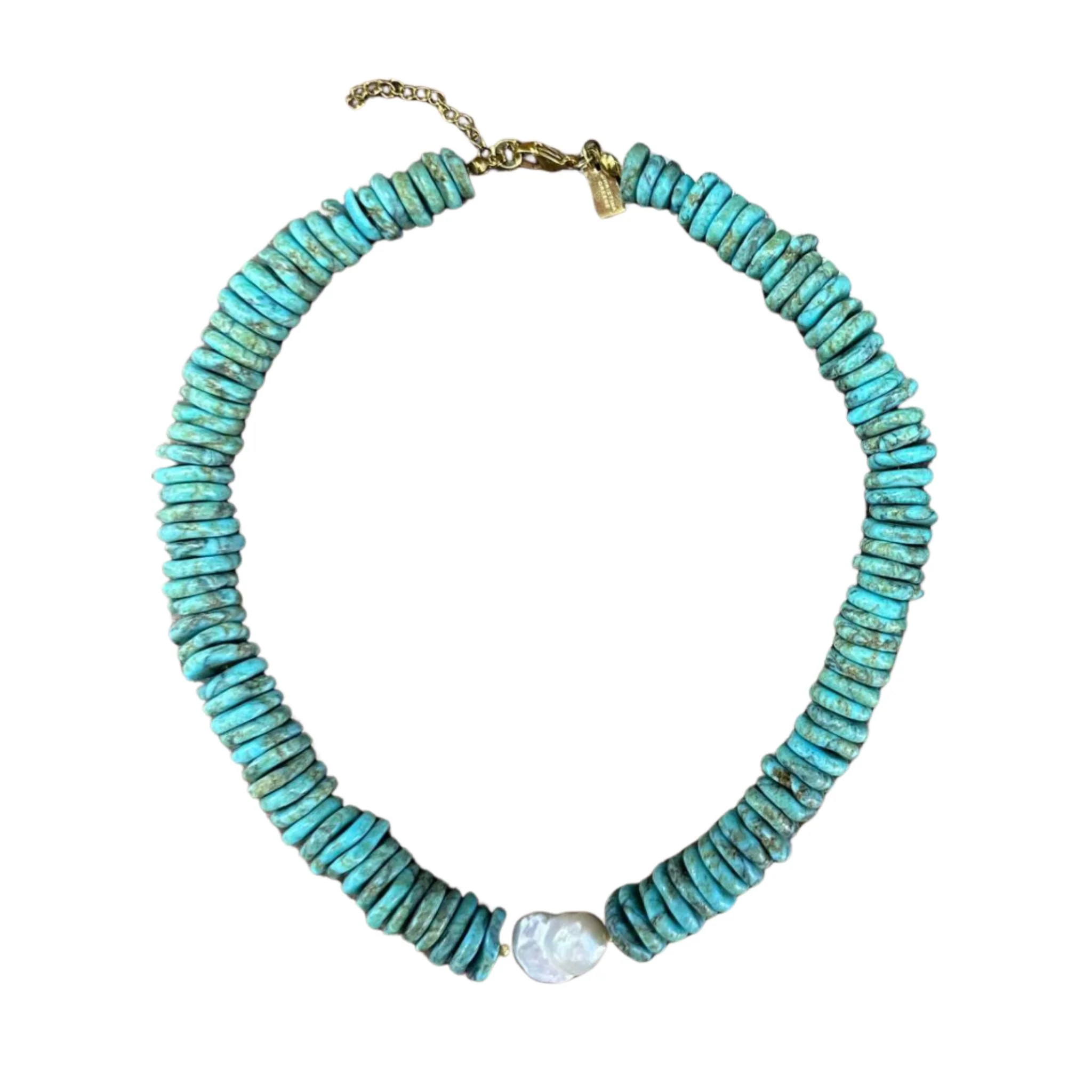 Pebble Beach Beaded Necklace - Blue Turquoise | Christina Greene LLC
