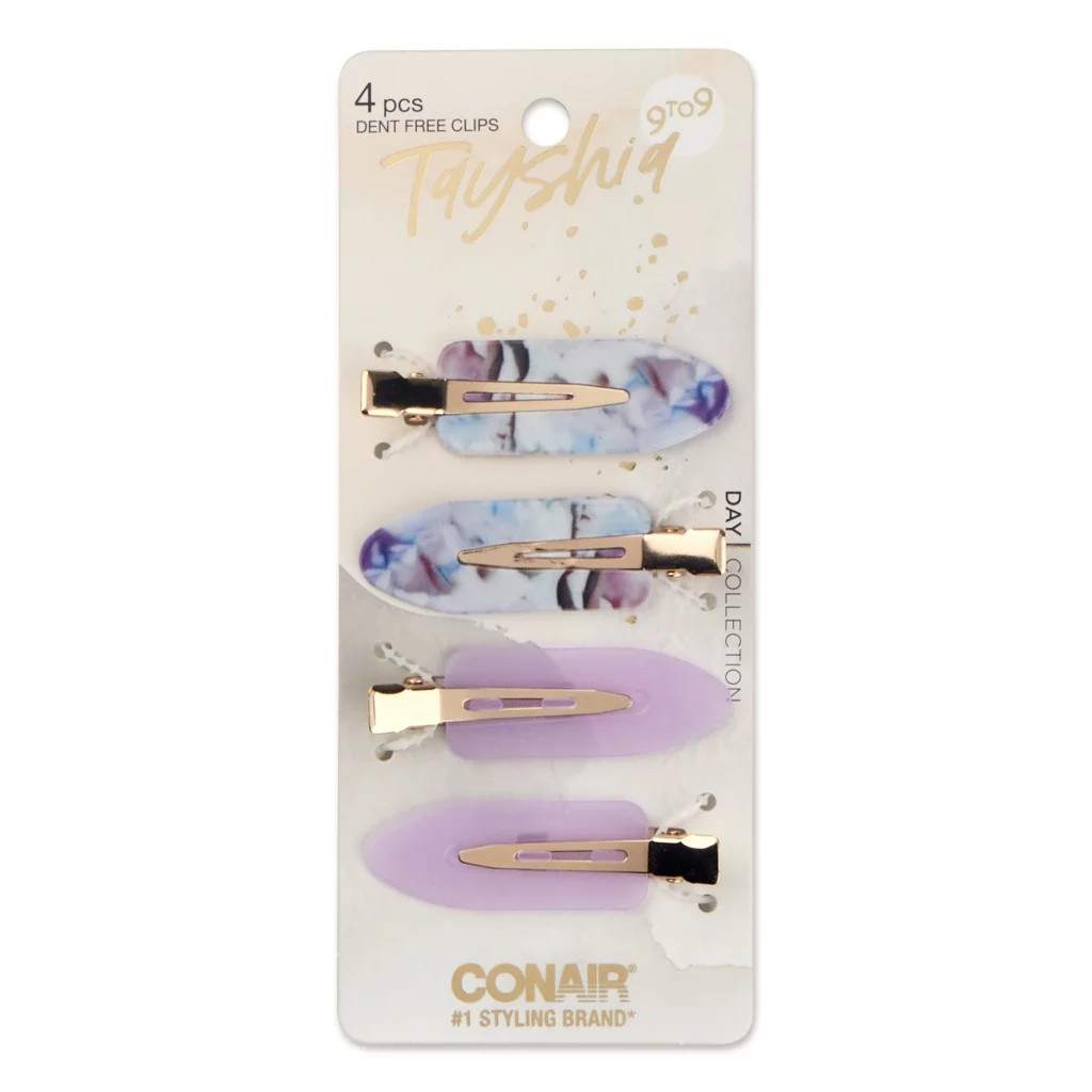 Tayshia by Conair Dent-Free Hair Clips, Assorted Colors with Gold Clip, 4ct | Walmart (US)