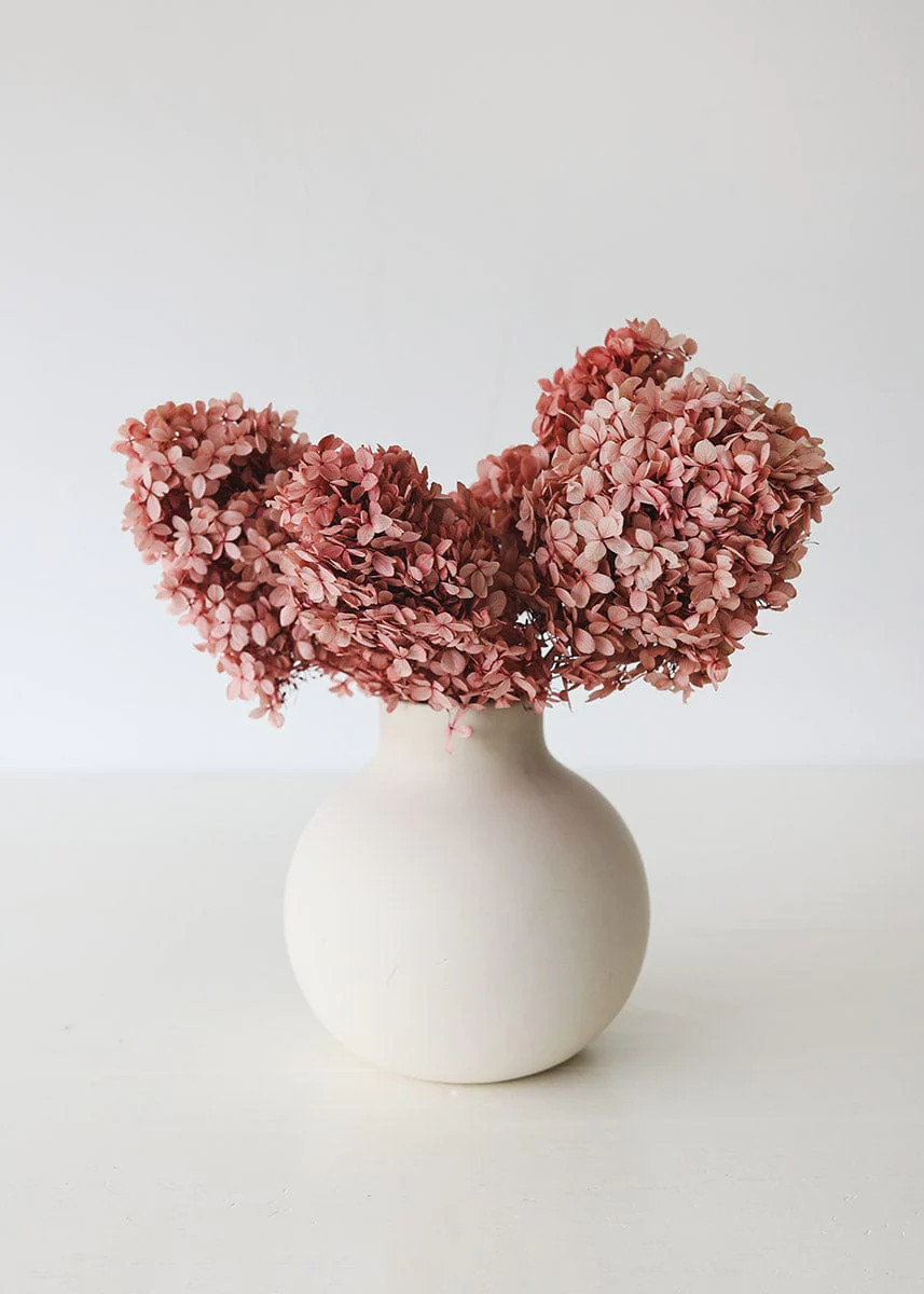 Mauve Pink Preserved Hydrangea Flowers - 12-16" | Afloral