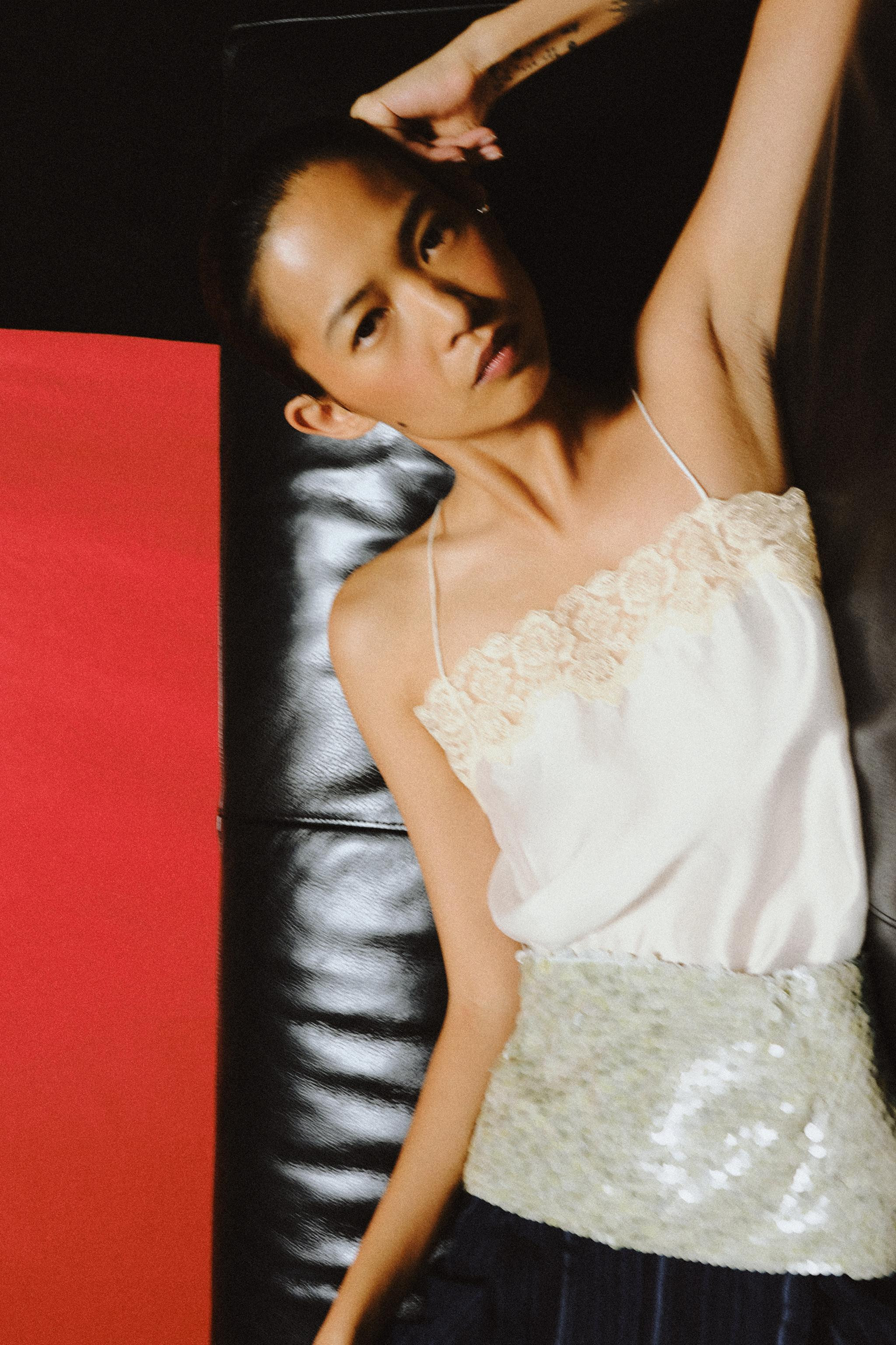 ZW COLLECTION LACE STRAP TOP | Zara UK