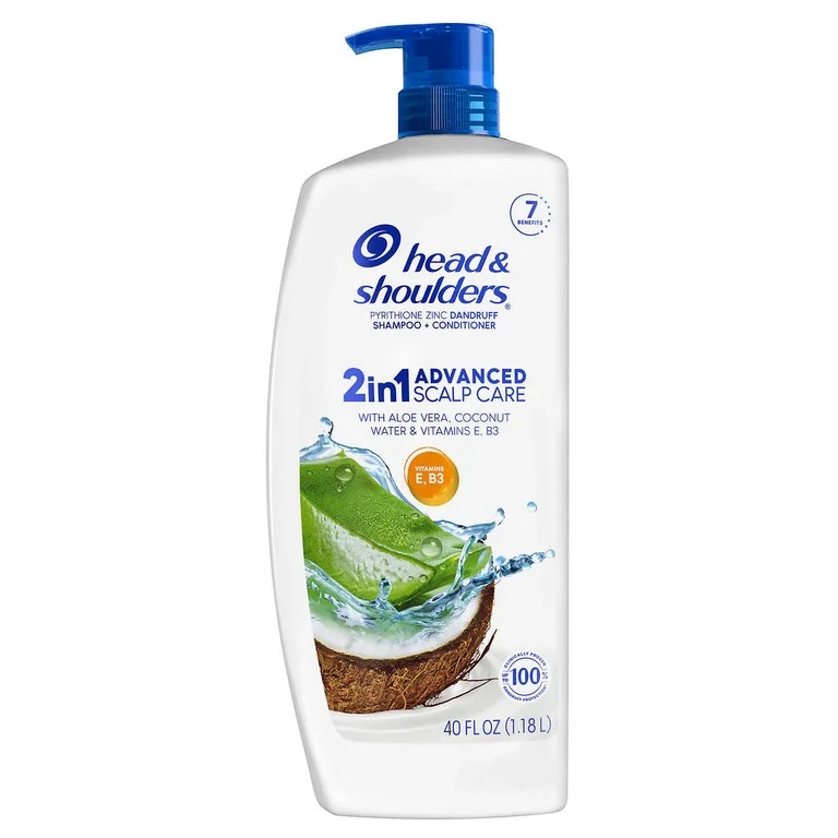Head & Shoulders 2-in-1 Advanced Scalp Care with Aloe, Coconut Water, 40 Fl Oz | Walmart (US)