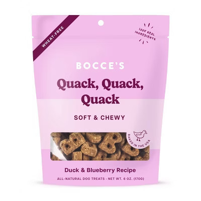 Bocce's Bakery Quack Quack Quack in Duck Flavor Soft and Chewy Dog Treats - 6oz | Target