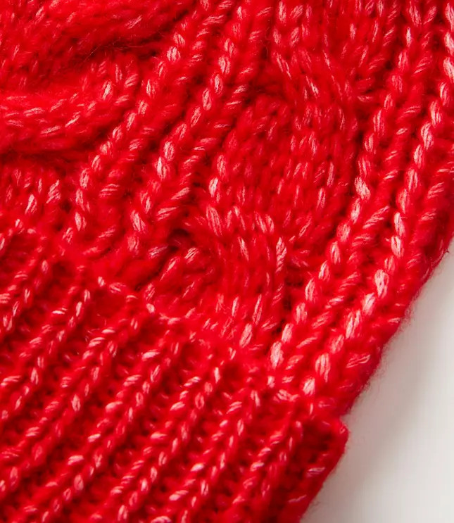 Cable Pom Pom Beanie | LOFT