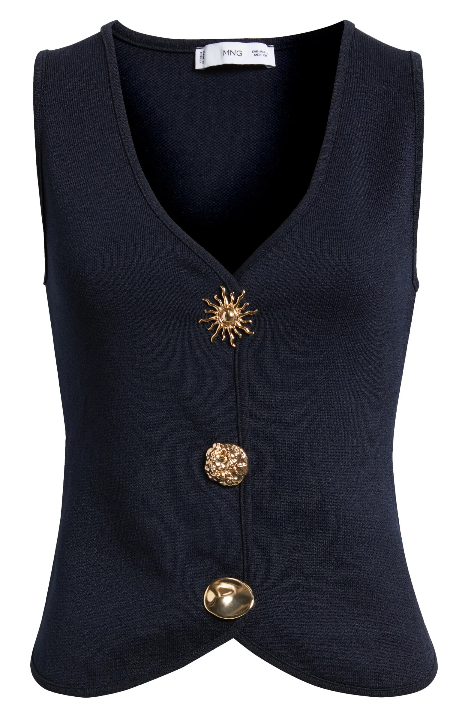 MANGO Statement Button Knit Vest | Nordstrom | Nordstrom