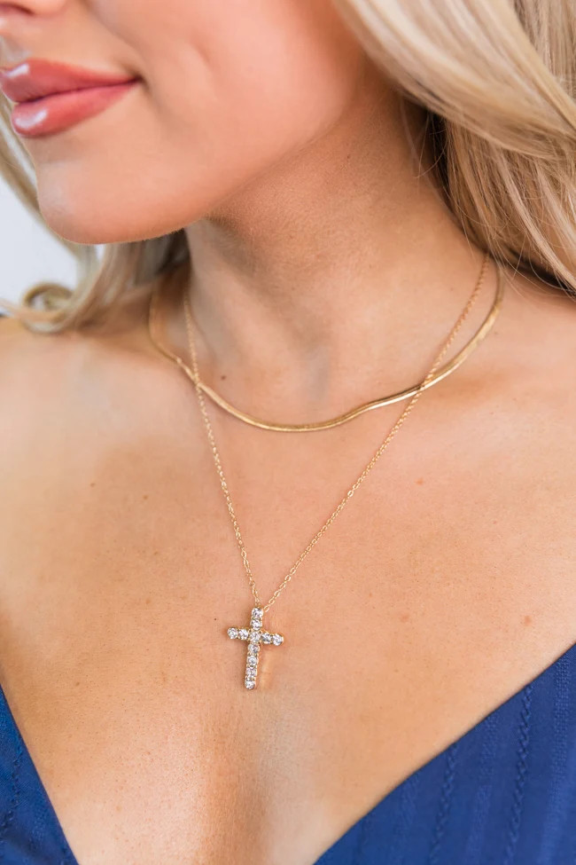 Cross Layering Necklace | Pink Lily