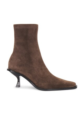 Thea Bootie in Dark Brown Suede | Revolve Clothing (Global)