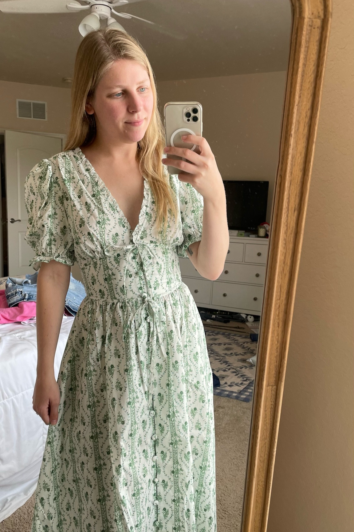 Hill House Home Sabrina Dress in Green Vine Stripe print. Runs TTS  

#LTKSeasonal