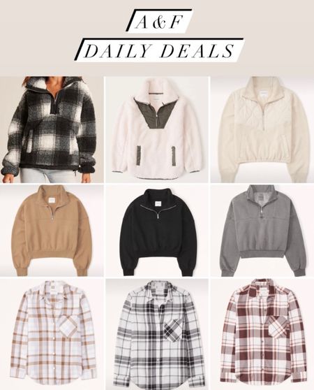 A&F daily deal finds! Everything pictured is marked 20% off right now! •Quantities are limited• don’t miss out on getting your favorites while they are on sale ya’ll! 🥰🥰🥰 *Prices are shown reflect the discount*
#plaids #flannels #pullovers #fleece #dailydeals #bestofsale #ltkSalealert #fallfashion #winterstyle #competition 
Lots of great transitional pieces for the weather changing! 😘😌

#LTKfit #LTKSeasonal #LTKU