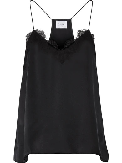 Cami NYC - Lace-trimmed Silk-charmeuse Camisole - Black | NET-A-PORTER (US)