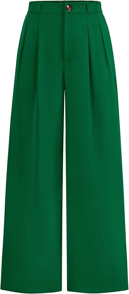KIRUNDO Wide Leg Dress Pants for Women High Waisted Office Work Trousers Business Casual Slacks B... | Amazon (US)